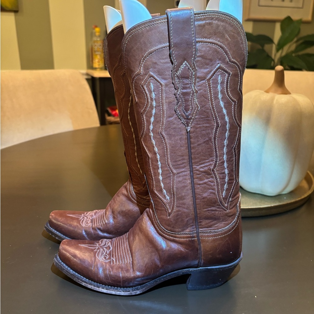 Lucchese Brown Heeled Boots - Picture 4 of 16